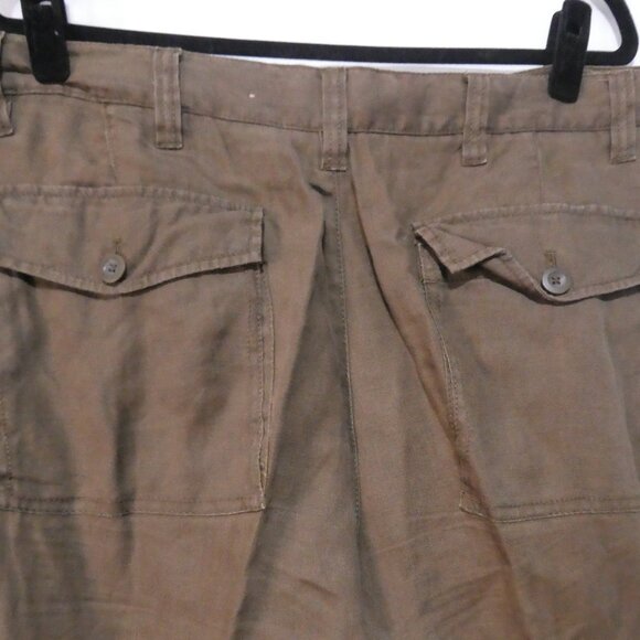 Y2K | OLD NAVY - Surplus Co | 36 X 30 | Classic Brown Linen Straight Leg Pants - Picture 10 of 16